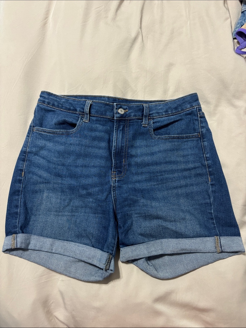 Old Navy Blue Rolled-Hem Denim Shorts